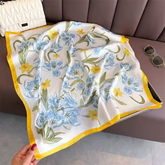 Pañoleta Bandana Pañuelo Orquídea de 70x70 cm