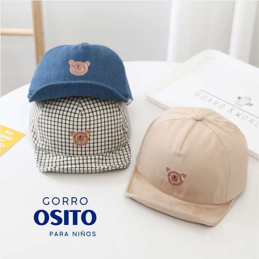 Gorra para bebes Osito Niños 8 m a 2 años (48 cm - 50cm)