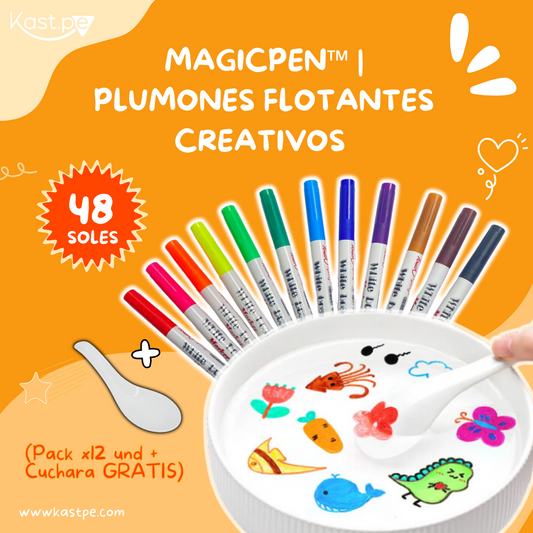 Plumones Flotantes Creativos para niños con Cuchara GRATIS (Pack de 12 und)