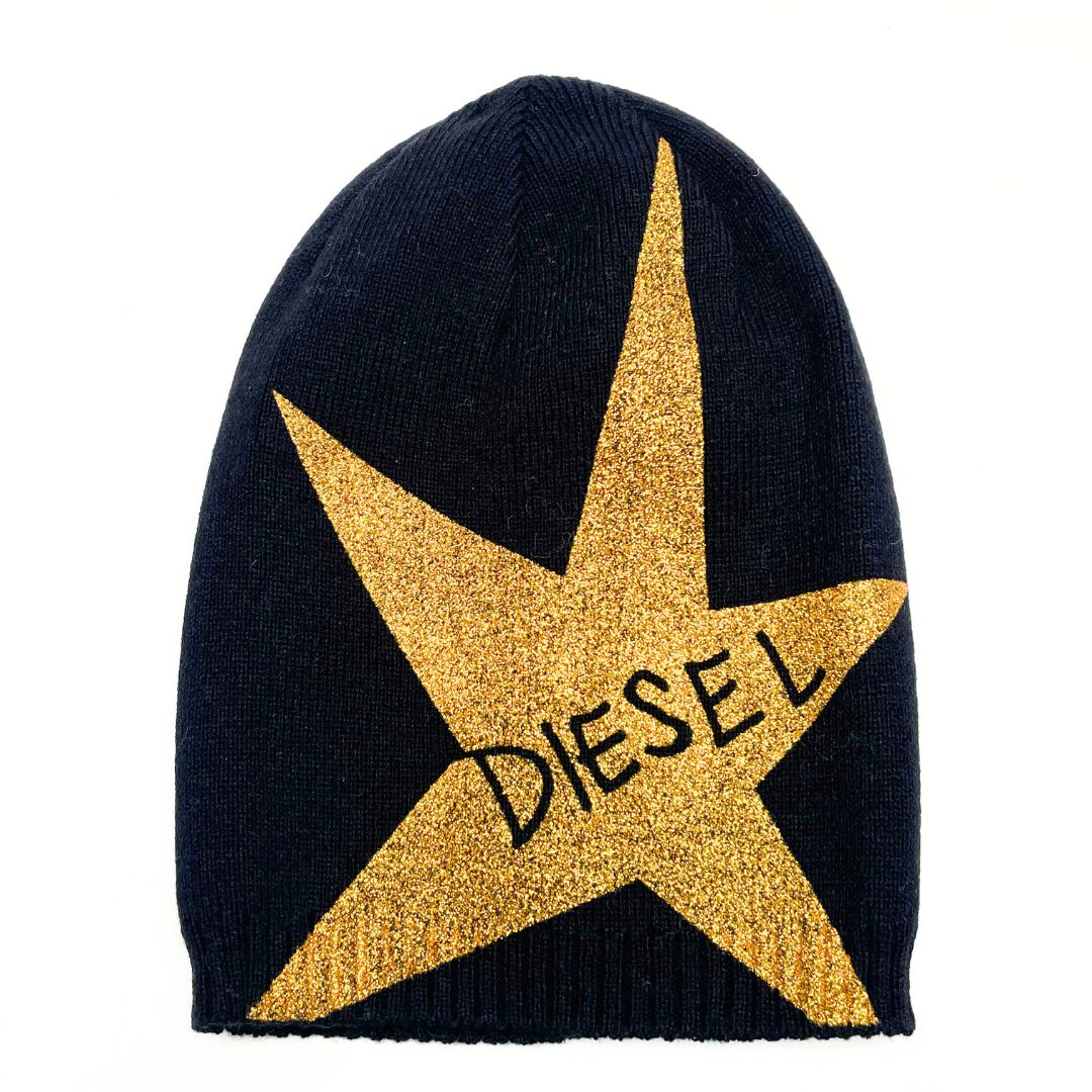 Beanie Estrella Dorada Diesel - Negro