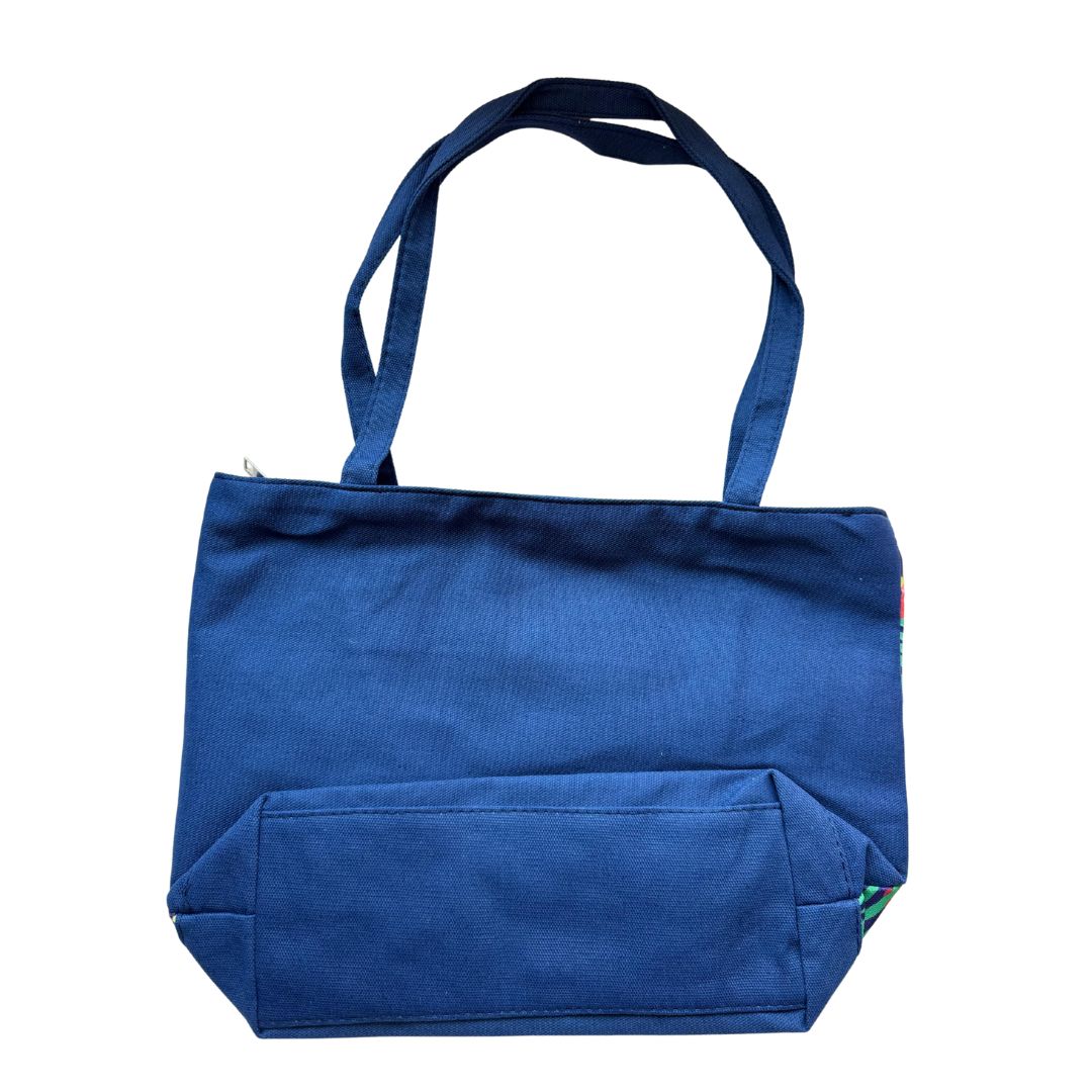 Bolso cartera verano Peacock estampado de flamencos y hojas - azul