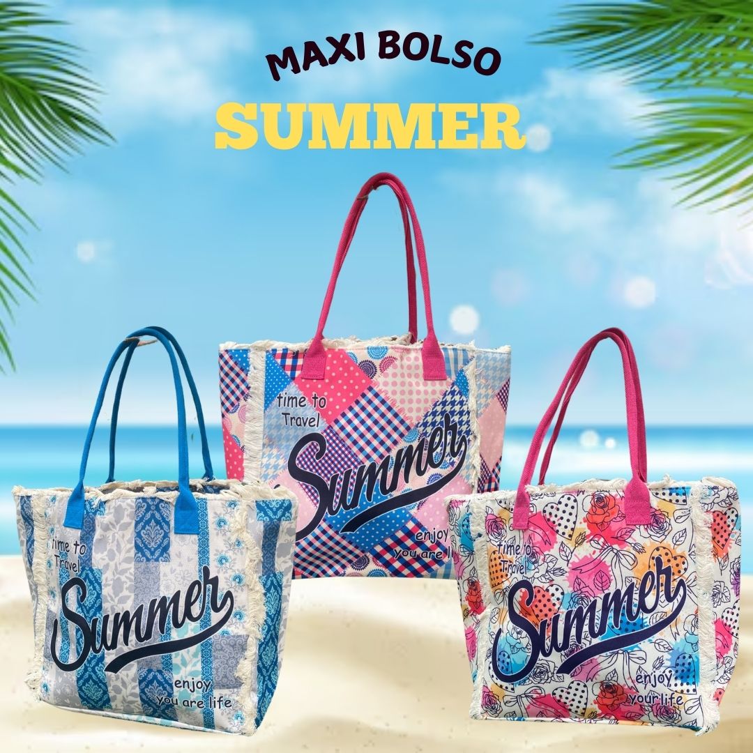 Maxi Bolso de Playa Summer - Multicolor