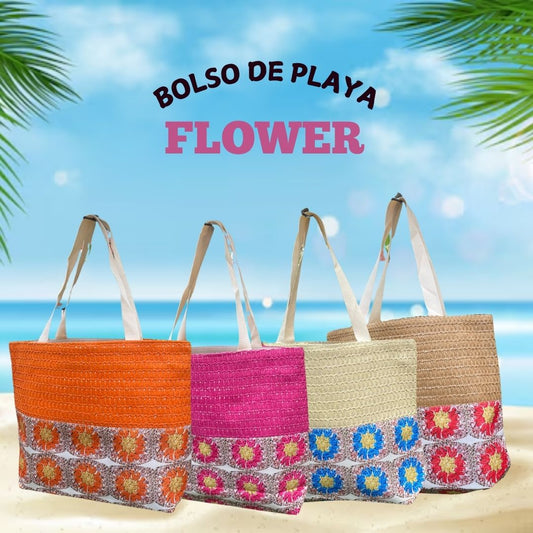 Bolso de Playa Cartera Flower - Multicolor