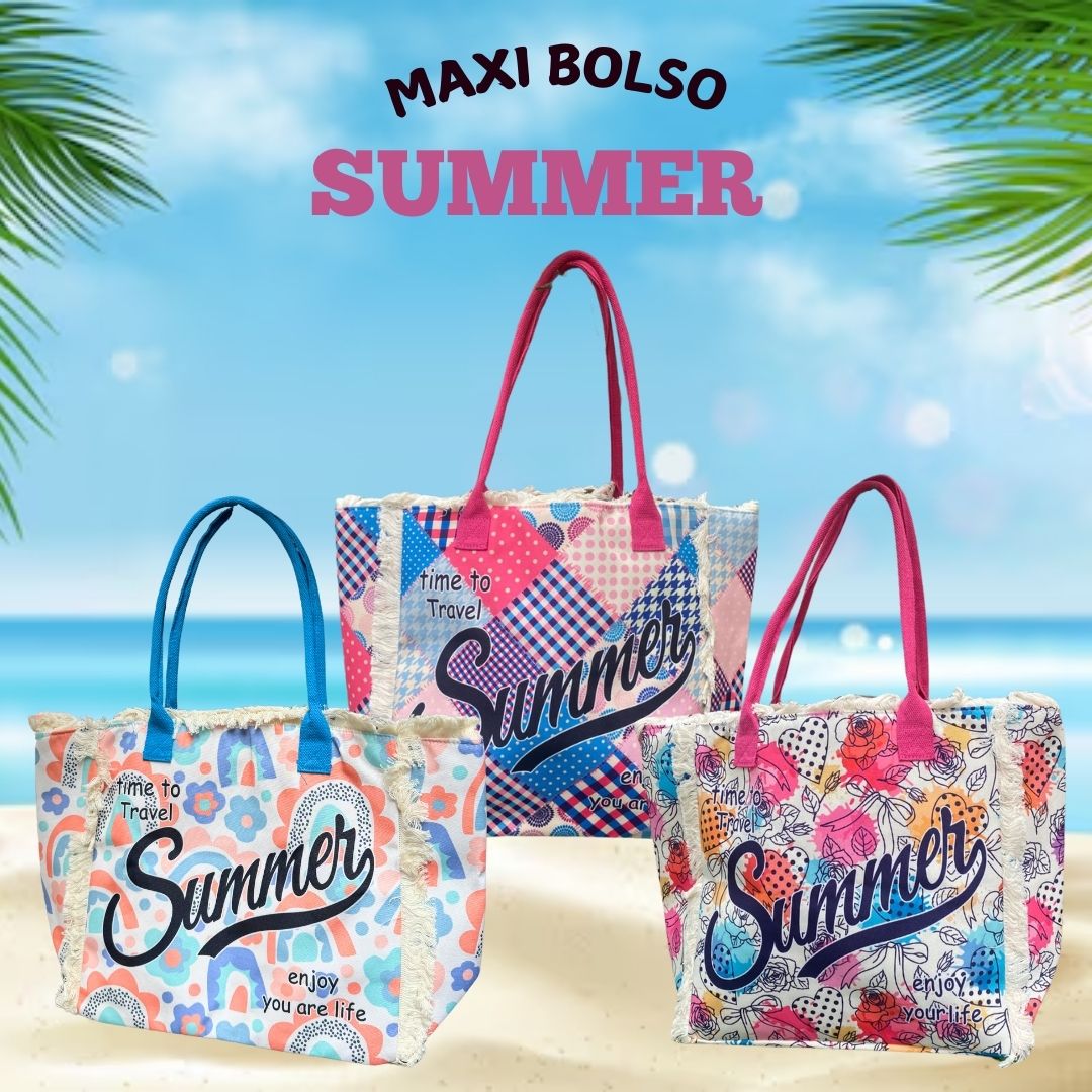 Maxi Bolso de Playa Summer - Multicolor