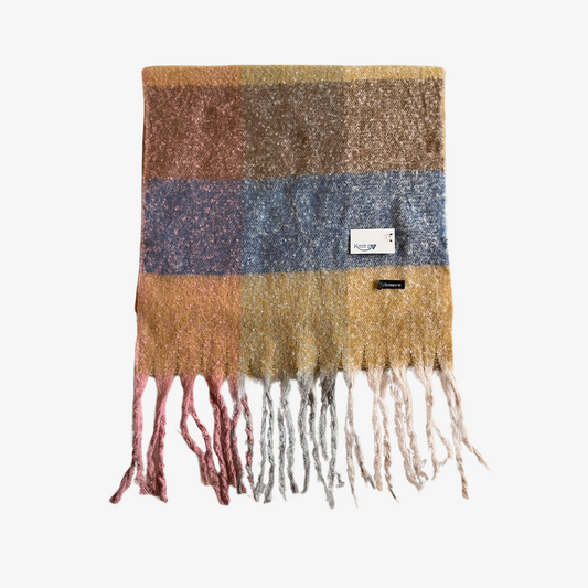 Maxi Bufanda Queen a cuadros multicolor