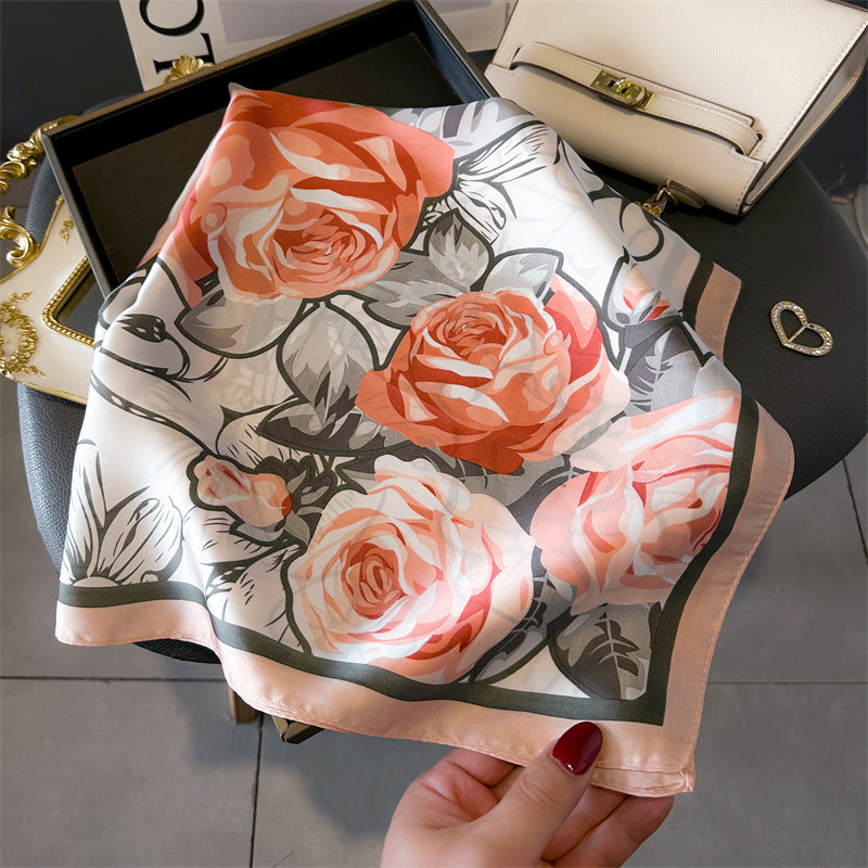 Pañoleta Bandana Pañuelo Rosée de 90x90 cm