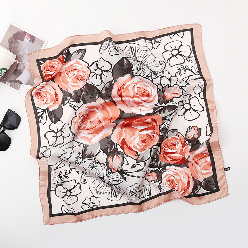 Pañoleta Bandana Pañuelo Rosée de 90x90 cm
