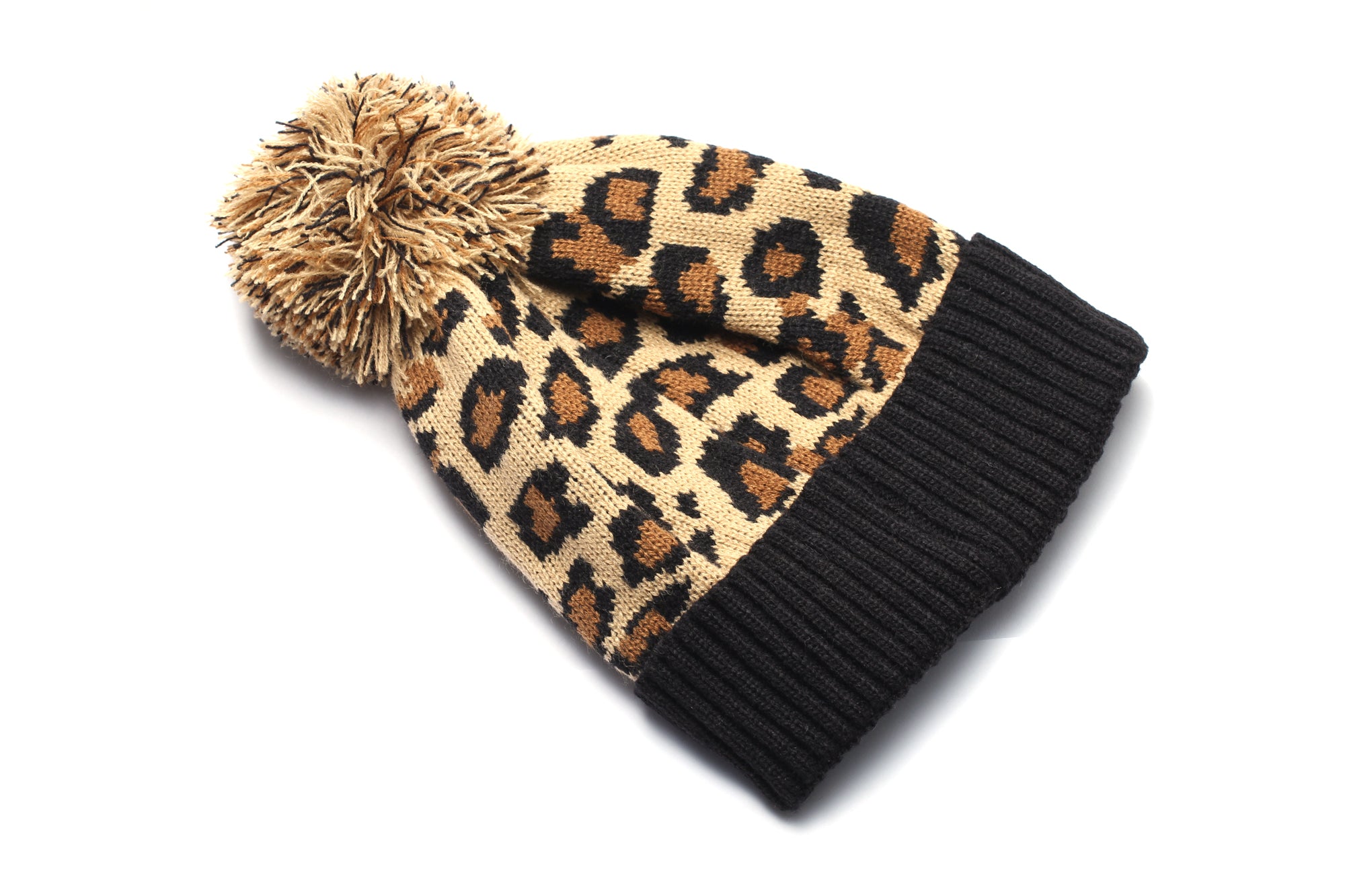 Beanie Leopard Print Negro: Chullo Para Mujer