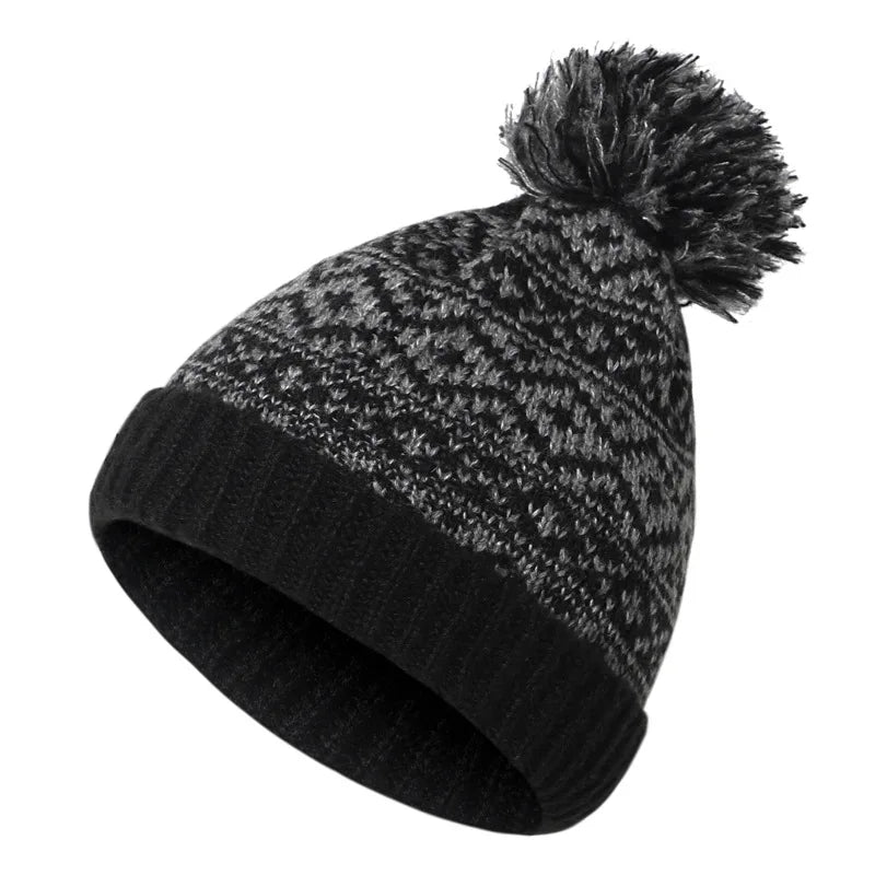 Beanie Bawei de Lana con Pompon