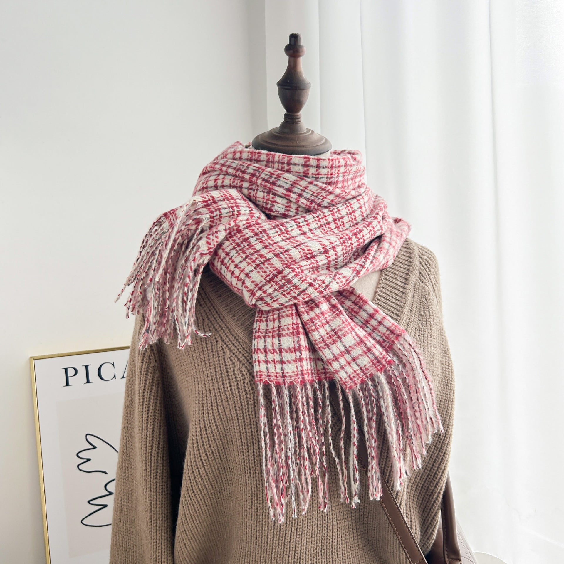 Bufanda Shanell Estilo Tweed con Flecos