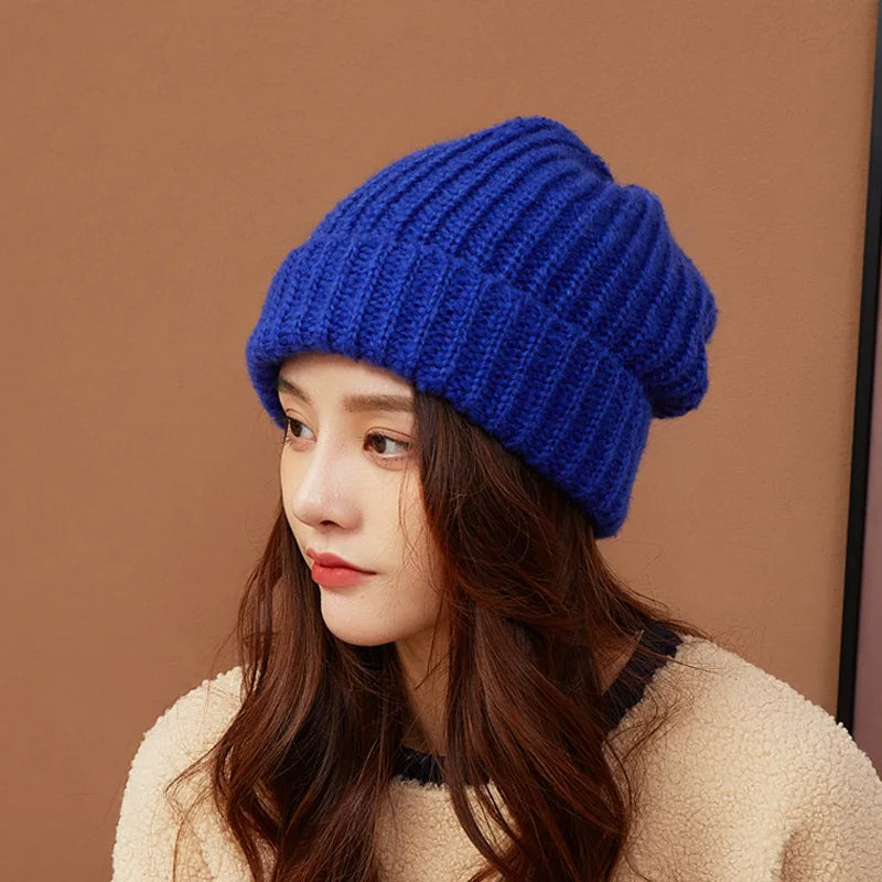 Beanie Shantall Azul - Chullo Gorro Mujer Estilo Holgado