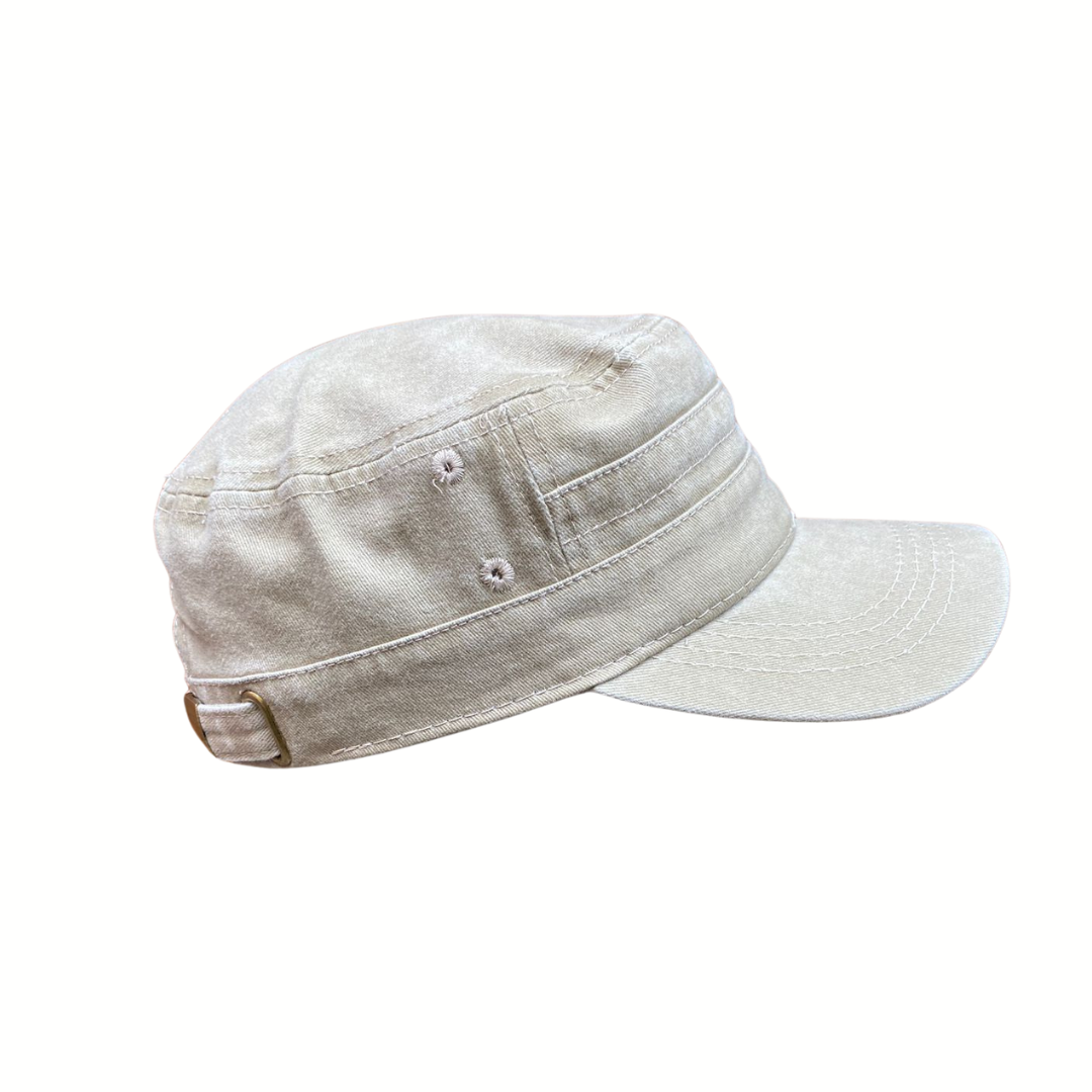Gorra Militar Carbonera Washed | Crema