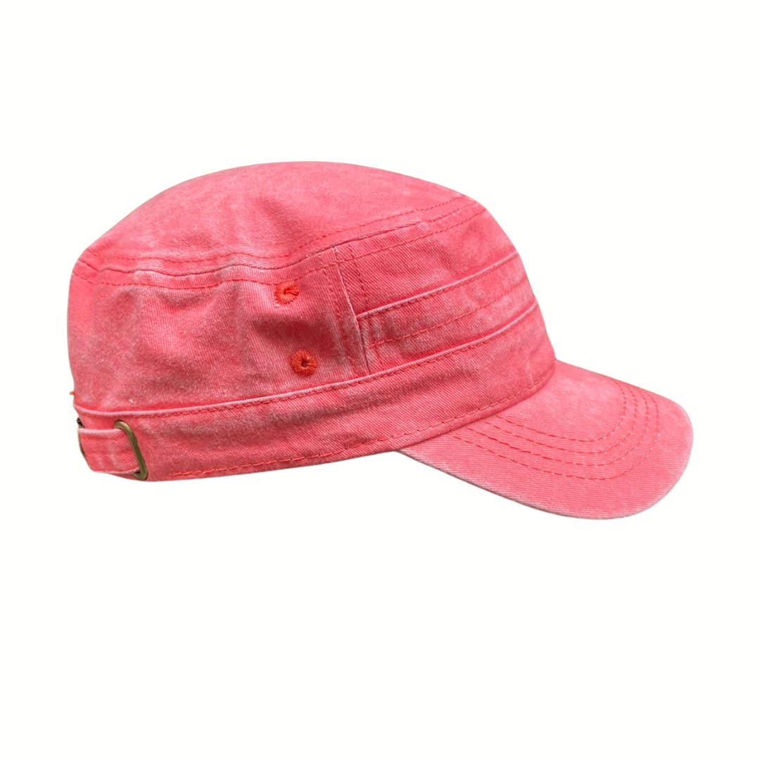 Gorra Militar Carbonera Washed | Coral