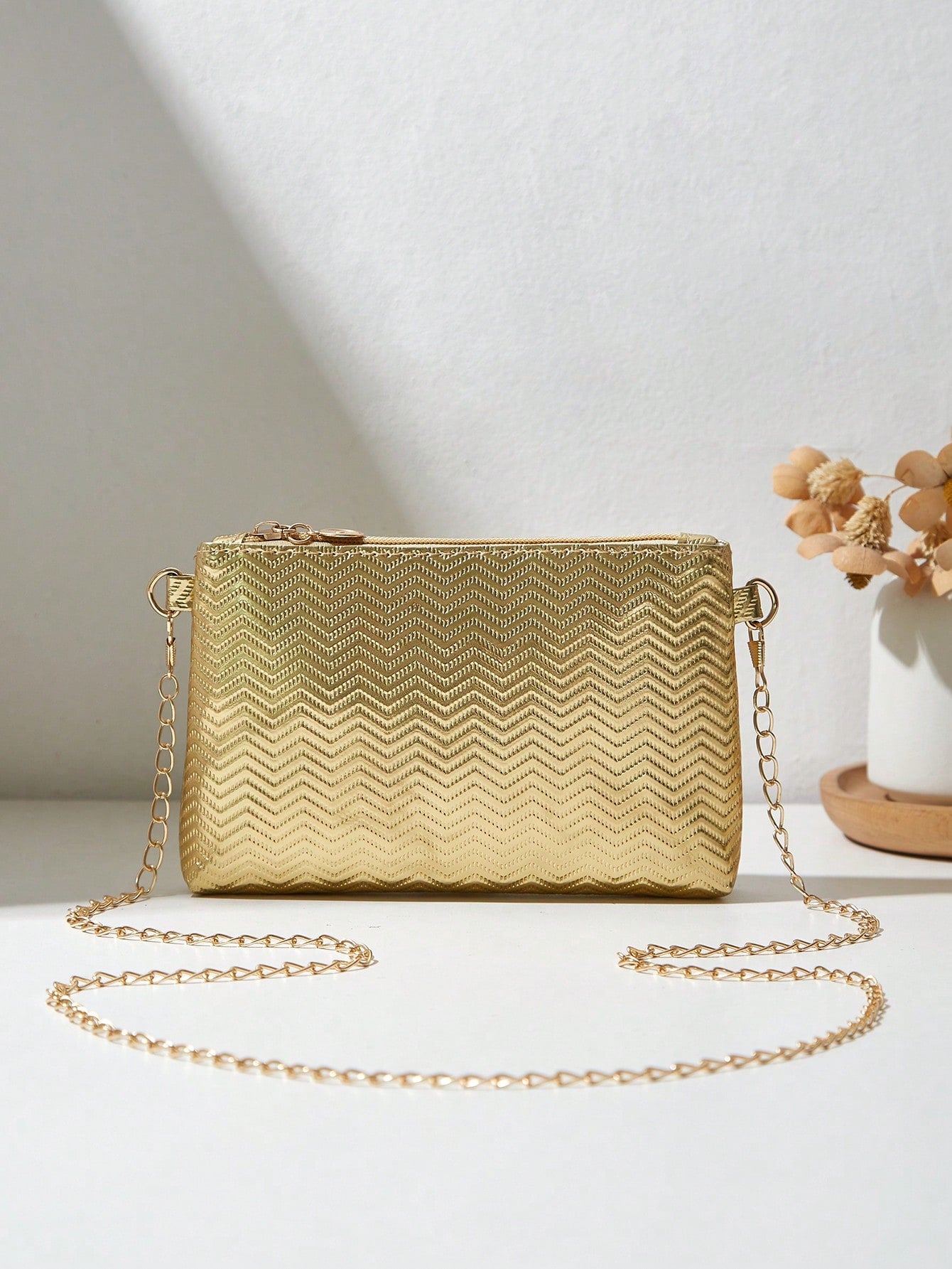Bolso de mano Clutch Dorado Sunny City