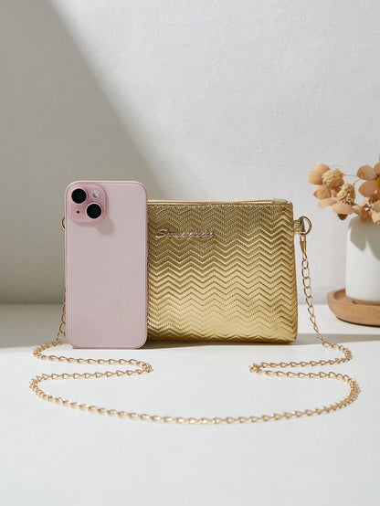 Bolso de mano Clutch Dorado Sunny City