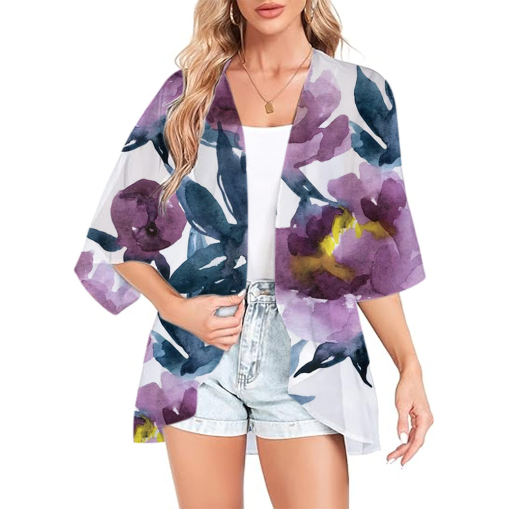 Kimono Hortensia Cardigan de flores - Talla L/XL