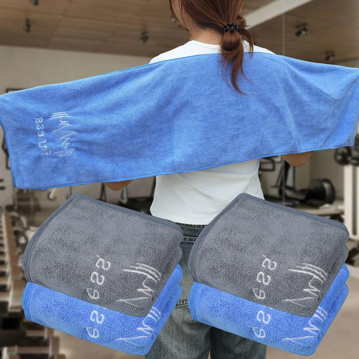 Toalla Fitness Azul para deportes