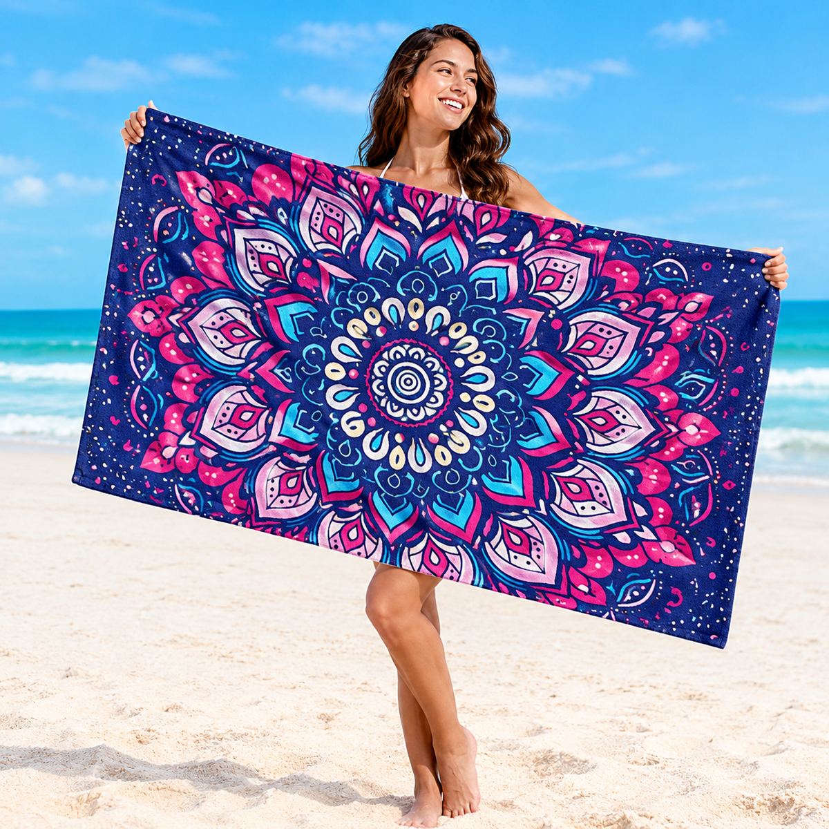 Toalla de Microfibra para Playa 150 x 70 cm Diseños Étnicos y Mandalas