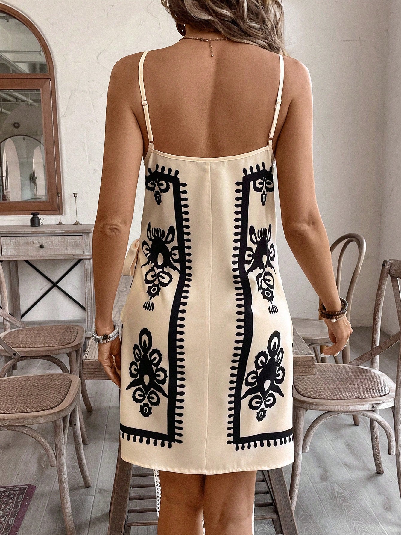 Vestido de Verano Valkiria con Lazo al costado Tipo Wrap - Talla M
