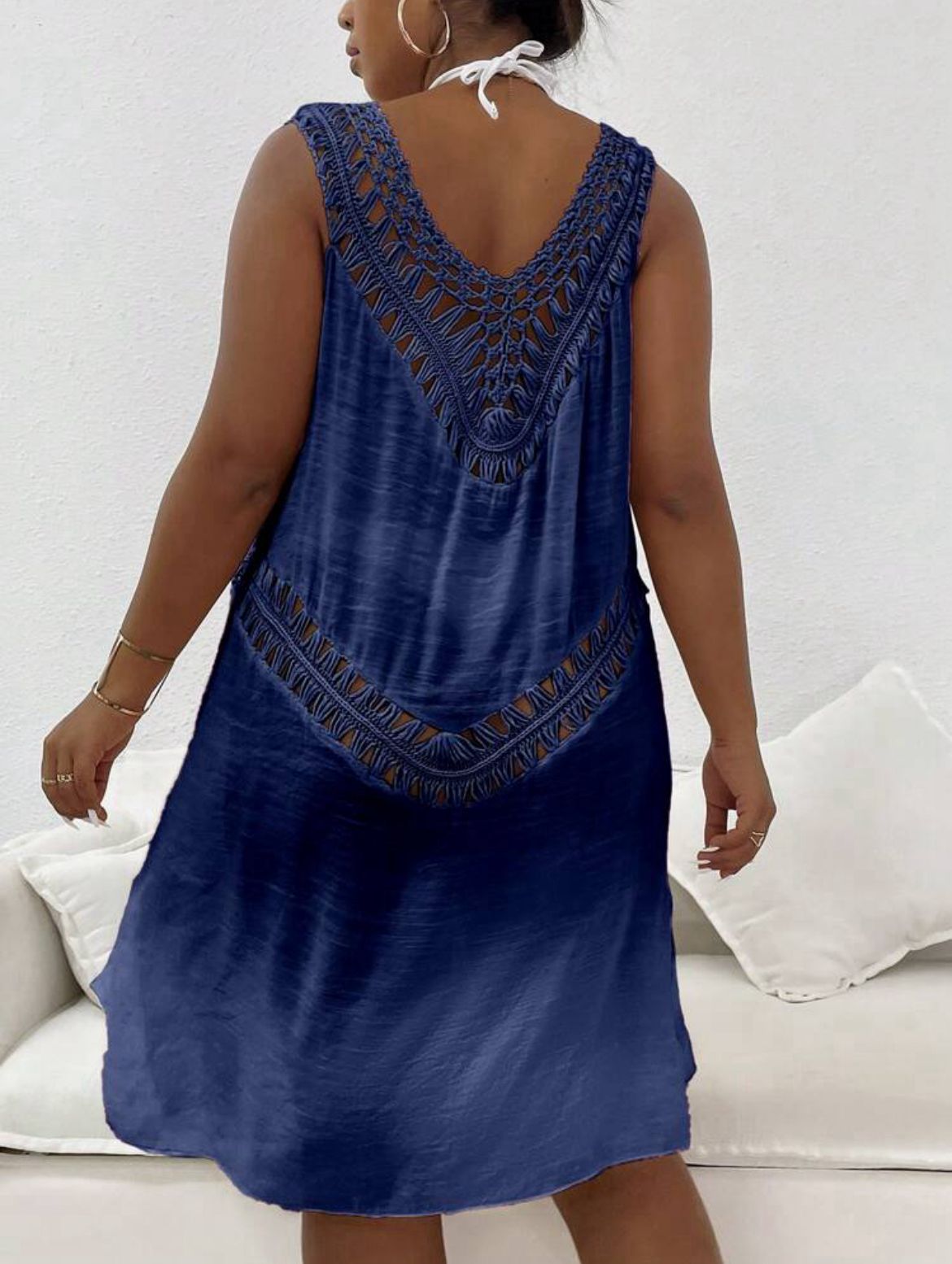 Vestido Salida de Playa Modelo Anne - Talla XL - Azul