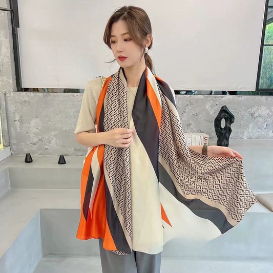 Pashmina Satinada Waldorf Diseño Exclusivo | Beige