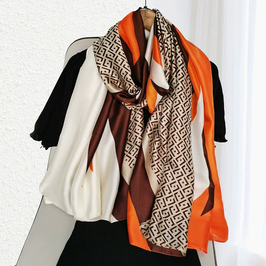 Pashmina Satinada Waldorf Diseño Exclusivo | Beige