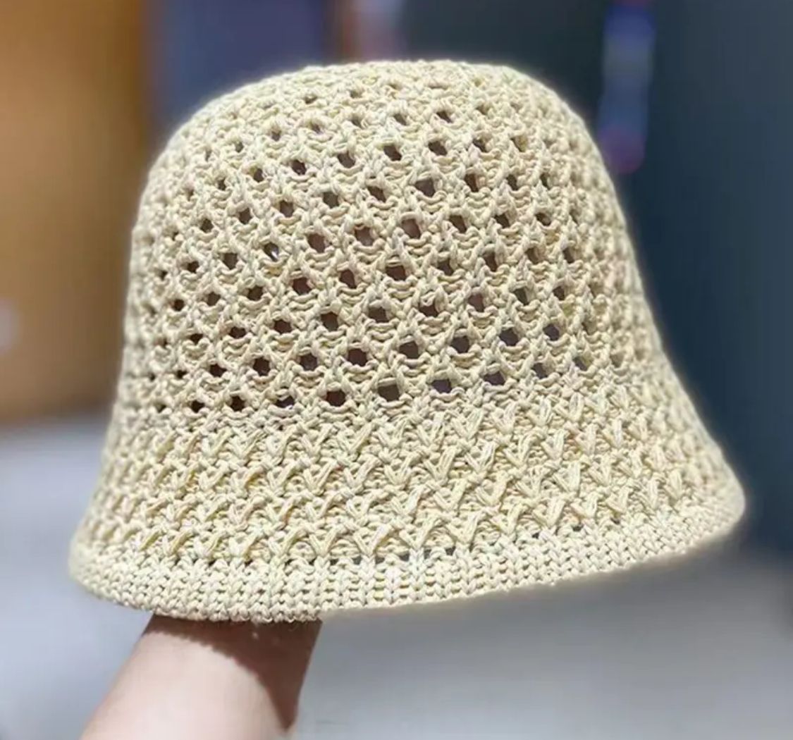 Sombrero Bucket de Playa Tejido para Mujer Monroe