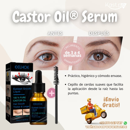 Castor Oil Gel Potenciador para Crecimiento de Pestañas y Cejas 10ml