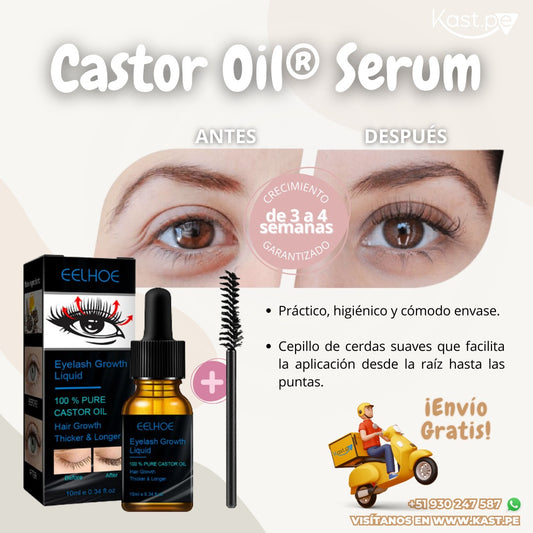 Castor Oil Gel Potenciador para Crecimiento de Pestañas y Cejas 10ml