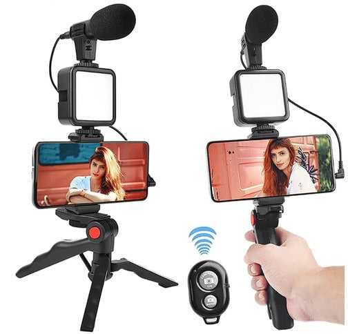 Video Making Vlog - Kit de Video,Tripode, Microfono, Luz