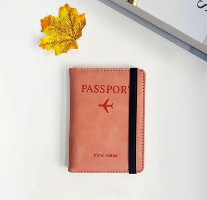 Porta Pasaporte de cuero Rosado RFID BLOCKING - Travel Wallet