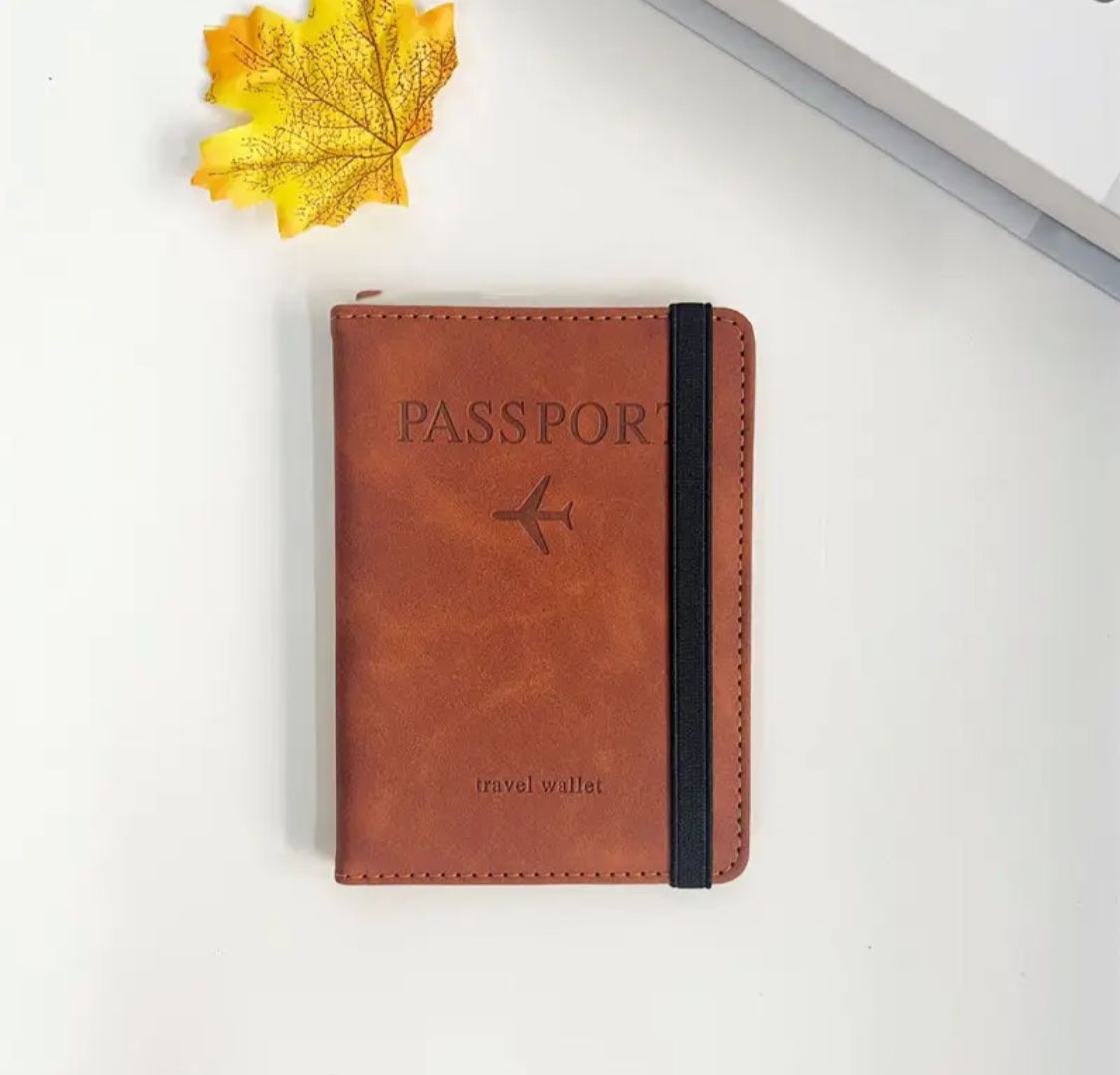 Porta Pasaporte Travel Wallet Modelo RFID BLOCKING -Marrón
