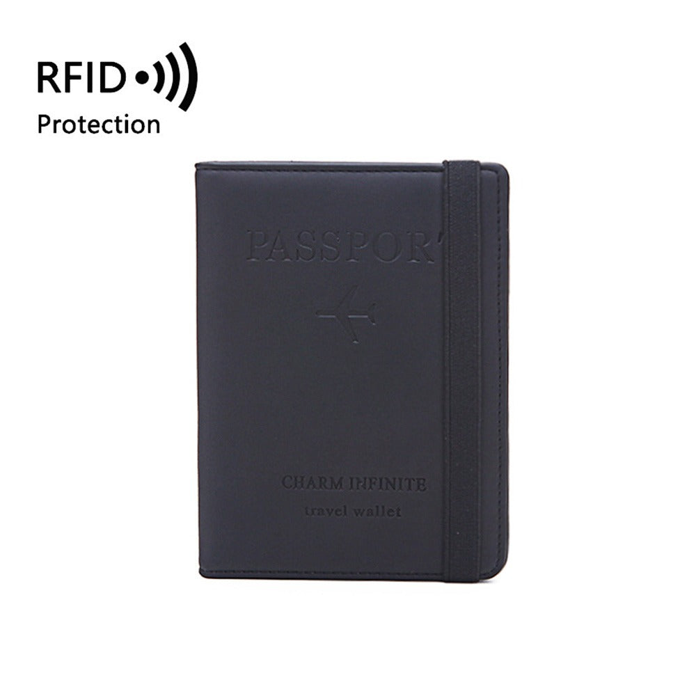 Porta Pasaporte Travel Wallet Modelo RFID BLOCKING -Negro