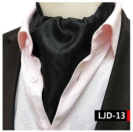 Bufanda Corbata Charles de seda para hombre - Negro