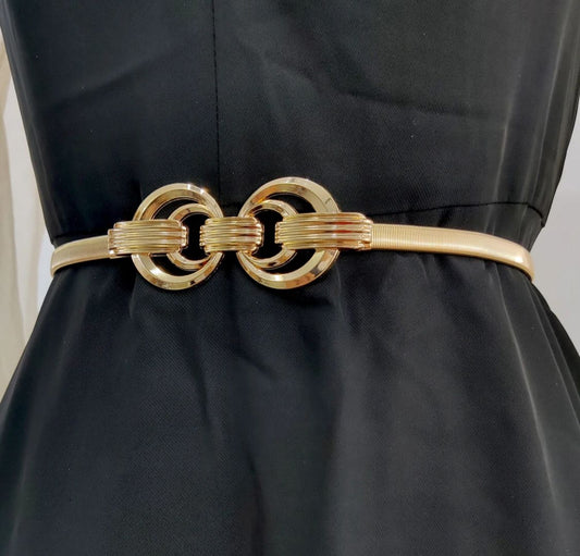 Cinturón Correa Elástica Monique para Mujer - Dorado