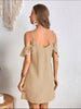 Vestido de Verano Alira Beige con hombros descubiertos - Talla M