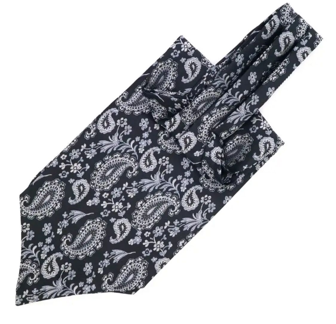 Bufanda Corbata Luis de seda para hombre - Negro