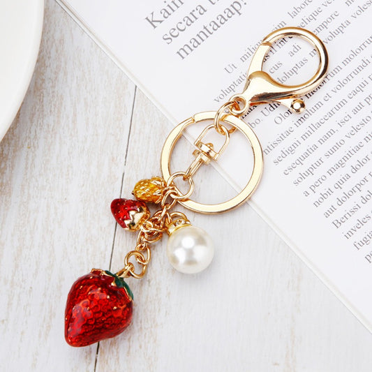 Llavero Strawberry Charm Deluxe para Bolso o Llaves