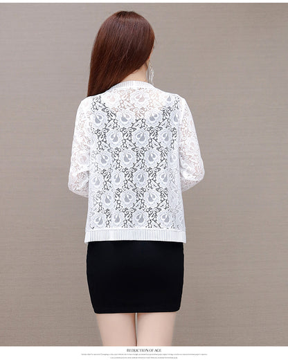 Cardigan Elegante Zala de Encaje Floral en Talla L