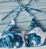 Bikini Thais - Talla M - Bikini de 3 piezas con diseño de fluido - Azulino