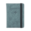 Porta Pasaporte de cuero Azul acero RFID BLOCKING - Travel Wallet