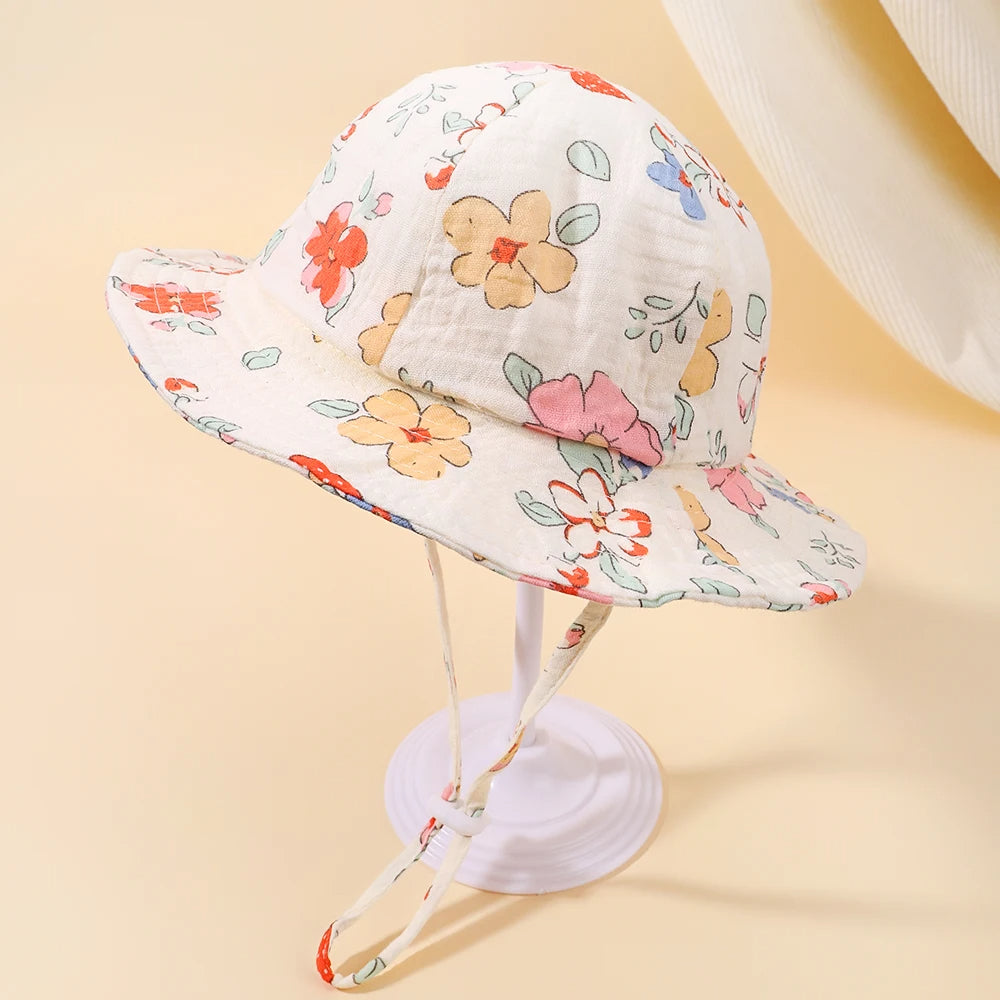 Sombrero Ala Ancha Fresa 48cm Bucket para Bebé/Niña