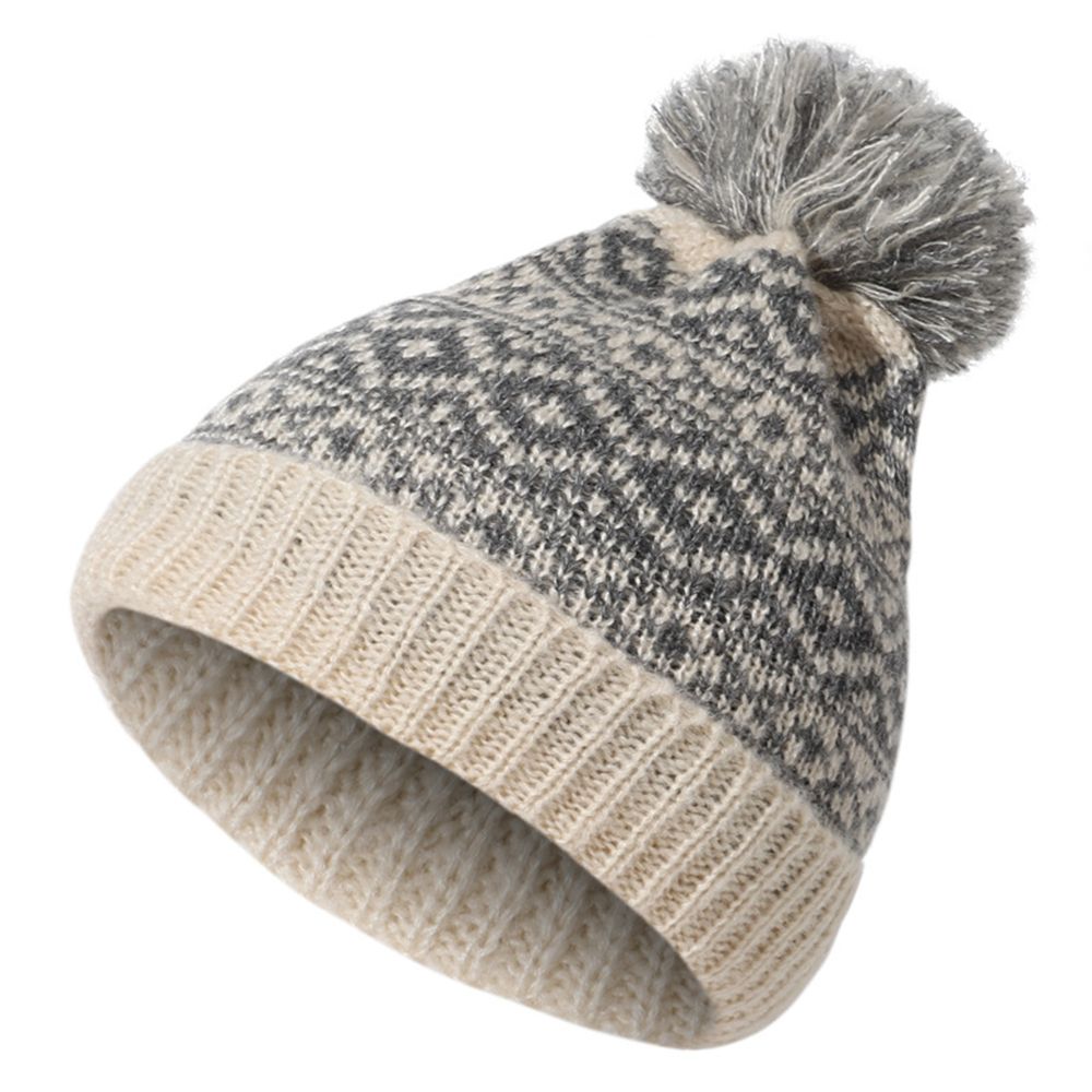 Beanie Bawei de Lana con Pompon
