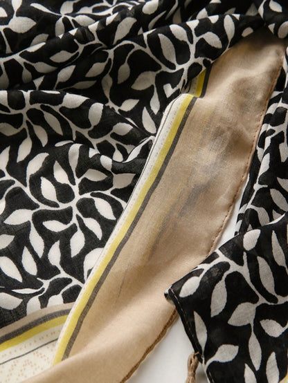 Pashmina Carmina de hojas | Negro