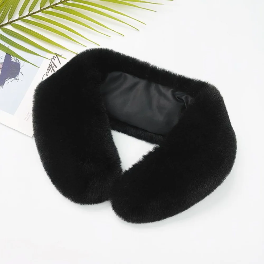 Cuello de Felpa para Mujer - calentador de cuello negro