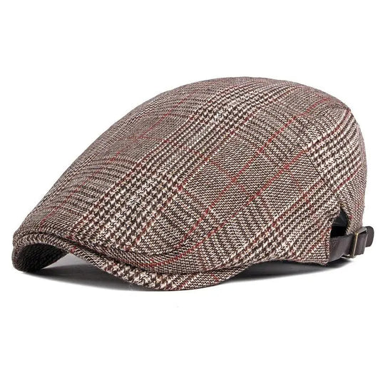 Boina NewsCheck Unisex a Cuadros con Visera Plana