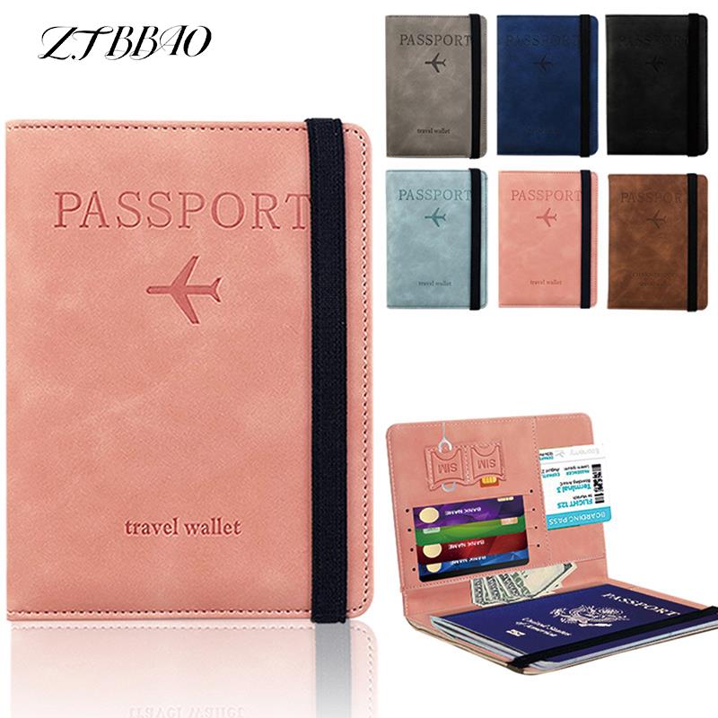 Porta Pasaporte de cuero Rosado RFID BLOCKING - Travel Wallet