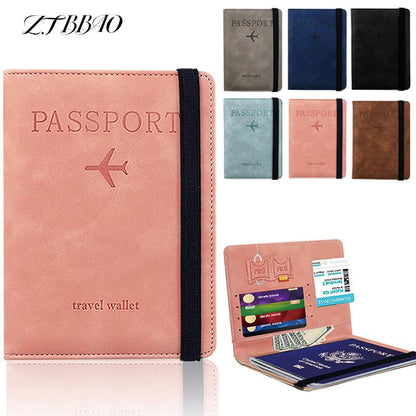 Porta Pasaporte de cuero Rosado RFID BLOCKING - Travel Wallet