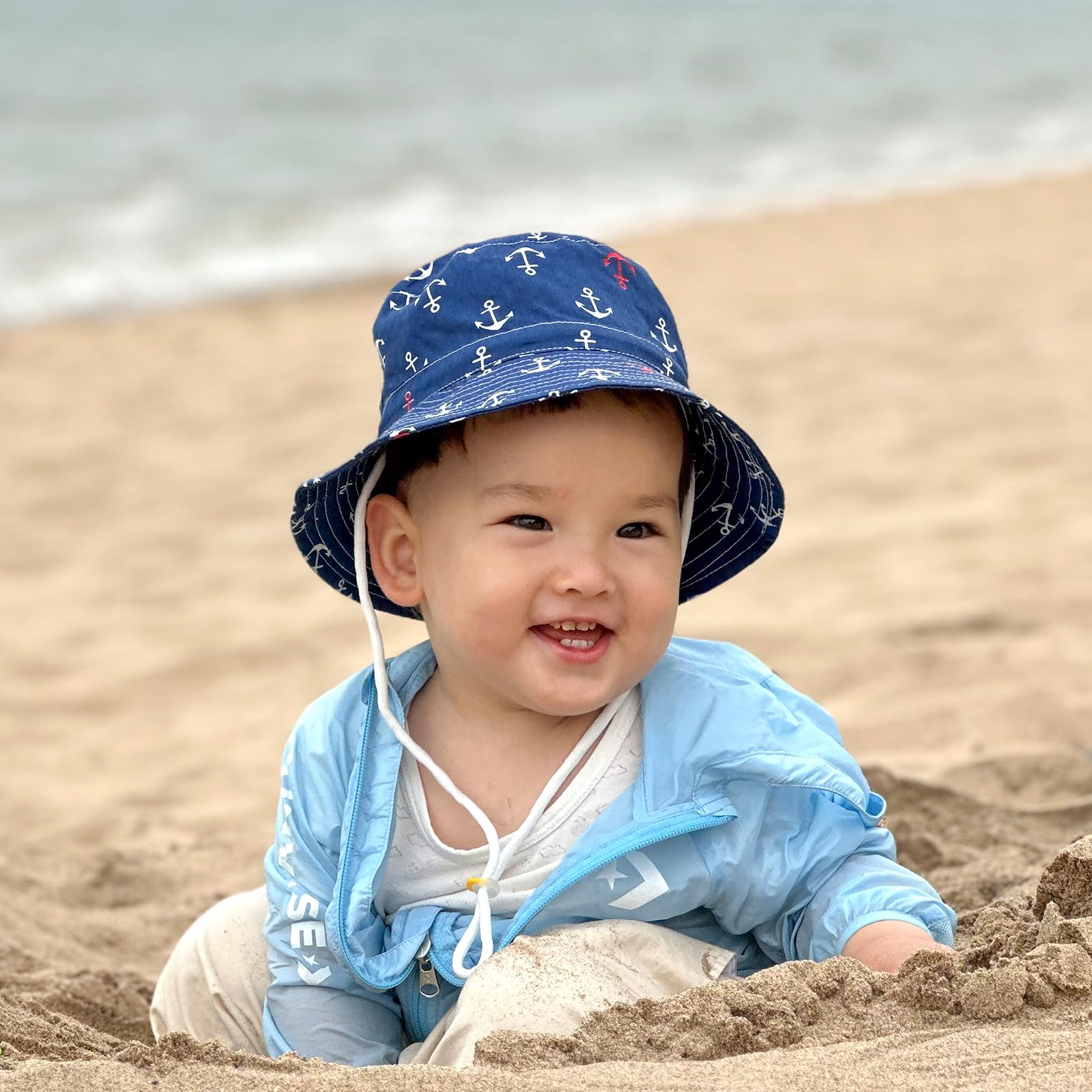 Bucket Hat Marinero Azul 52cm: Gorro para niño de 2 a 5 años