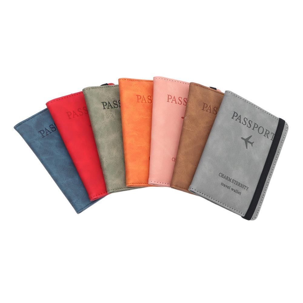 Porta Pasaporte de cuero Rosado RFID BLOCKING - Travel Wallet